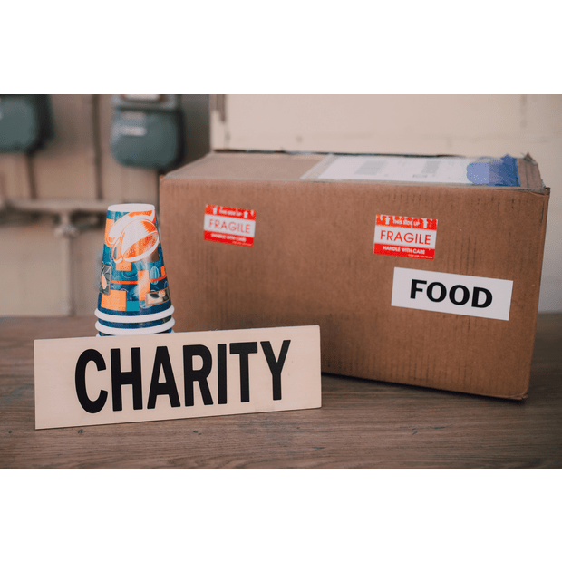box with the word Charity next to it