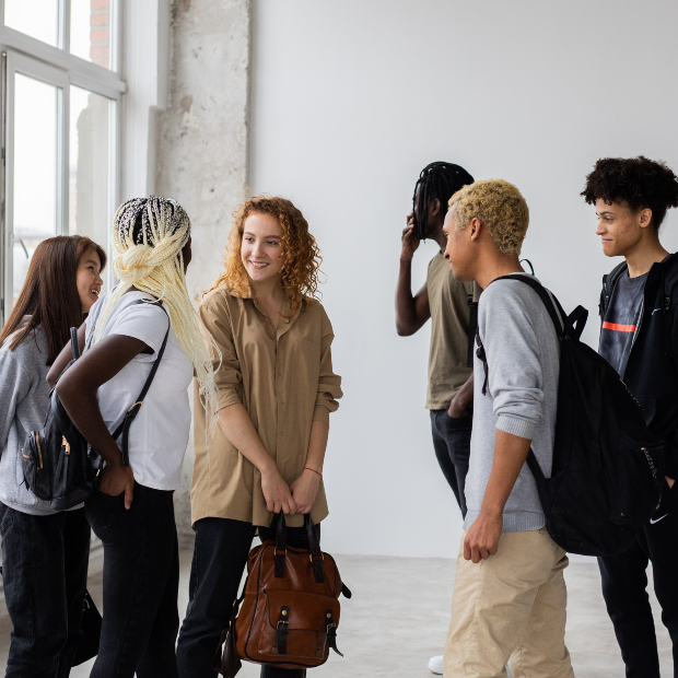 Group of young people chatting